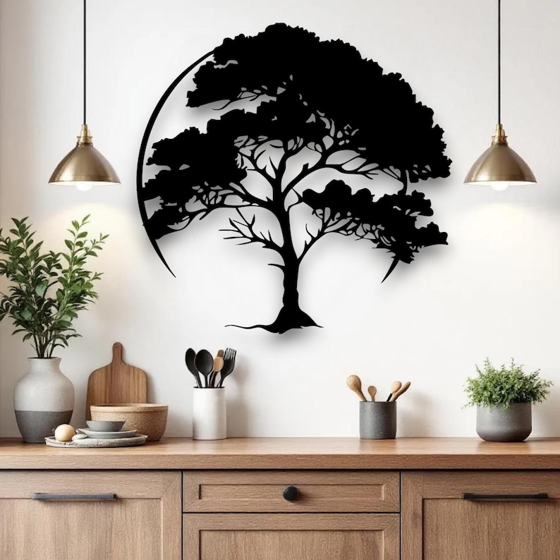 Metal Tree of Life Wall Art – Modern Nature Wall Decor – Family Tree ...