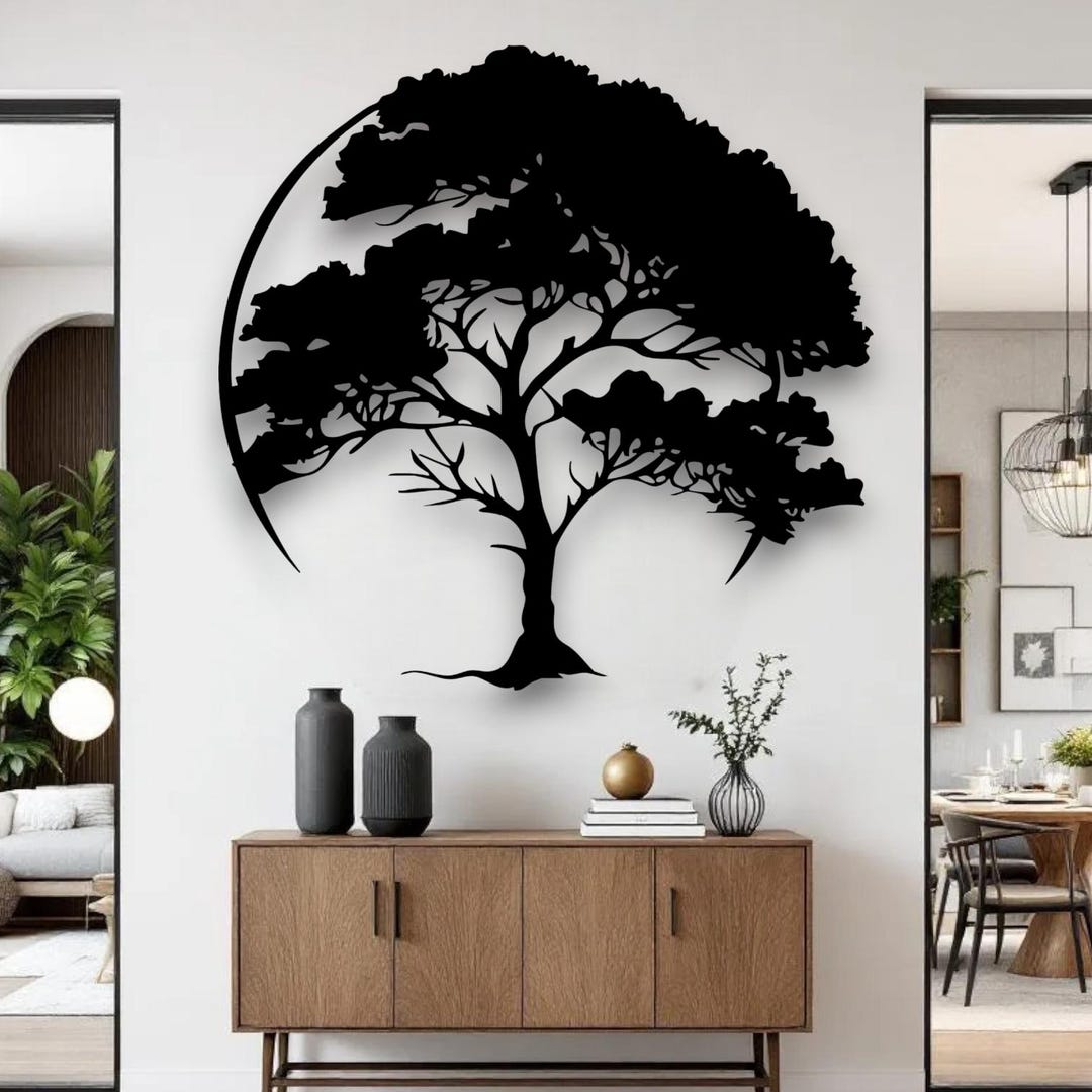 Metal Tree of Life Wall Art – Modern Nature Wall Decor – Family Tree ...