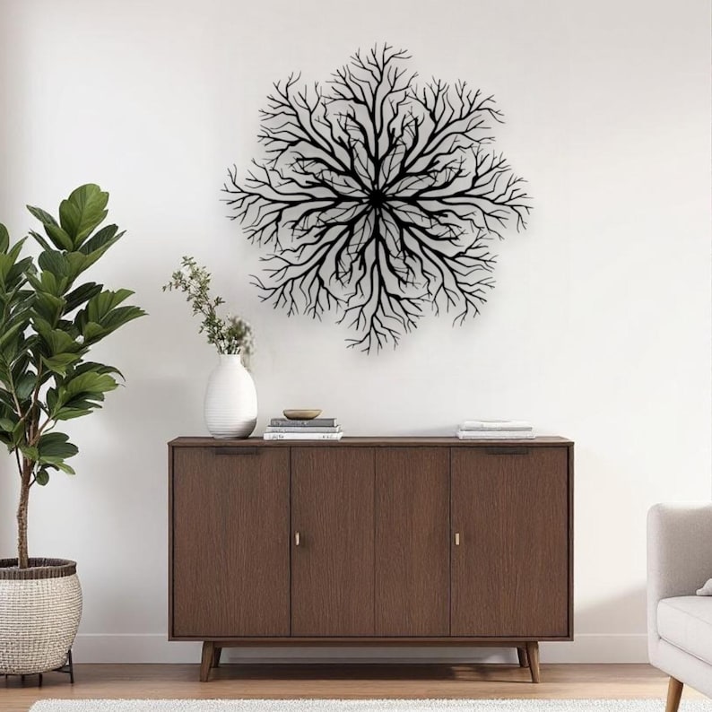 Tree of Life Metal Wall Art – Large Round Family Tree Decor – Nature ...