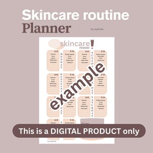 Erdige Hautpflege Routine Planer Digitaler Download Herunterladbare Downloads Druckbarer Druckplaner