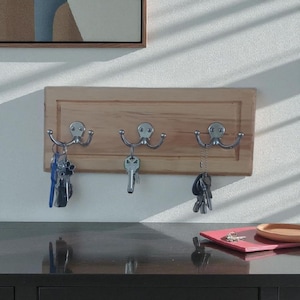 Handmade wooden key holder for wall