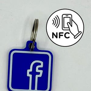 Porte-clés NFC personnalisé Facebook – Partage instantané de votre profil – Accessoire pour créateurs de contenu