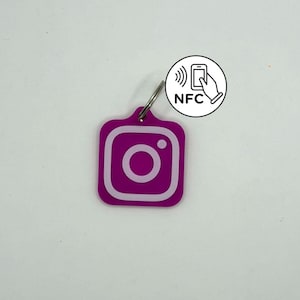 Porte-clé NFC Instagram personnalisé – Partage instantané de profil – Cadeau créateur de contenu – Couleur au choix