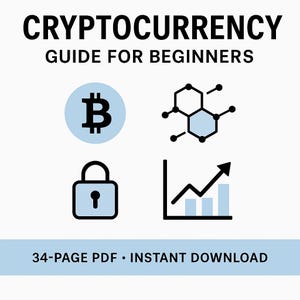 Cryptocurrency Guide for Beginners | Crypto PDF Ebook | Learn Blockchain, Bitcoin, Wallets & Security | Digital Download