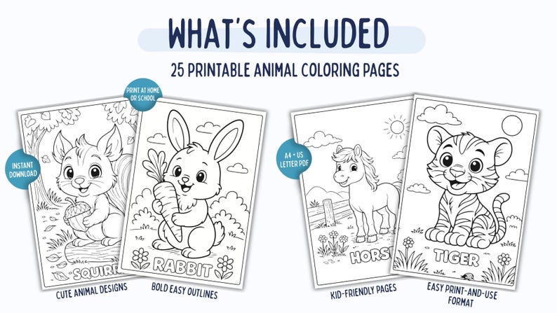 Kid Outline.pdf Animal Coloring Book for Kids | Mindfulness Bold Outlines | Printable ...
