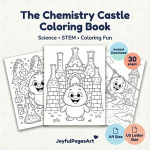 化学の塗り絵（印刷可能なPDF）｜子供向け科学実験｜STEM塗り絵