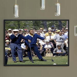 Ben Hogan Arnold Palmer fumando foto 1966 Masters Augusta Golf Fotografia em tela, impressão, mesa, gráfico, decoração de parede, presente