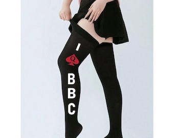 QOS BBC Women's Nylon Thigh High Schoolgirl Opaque Stockings