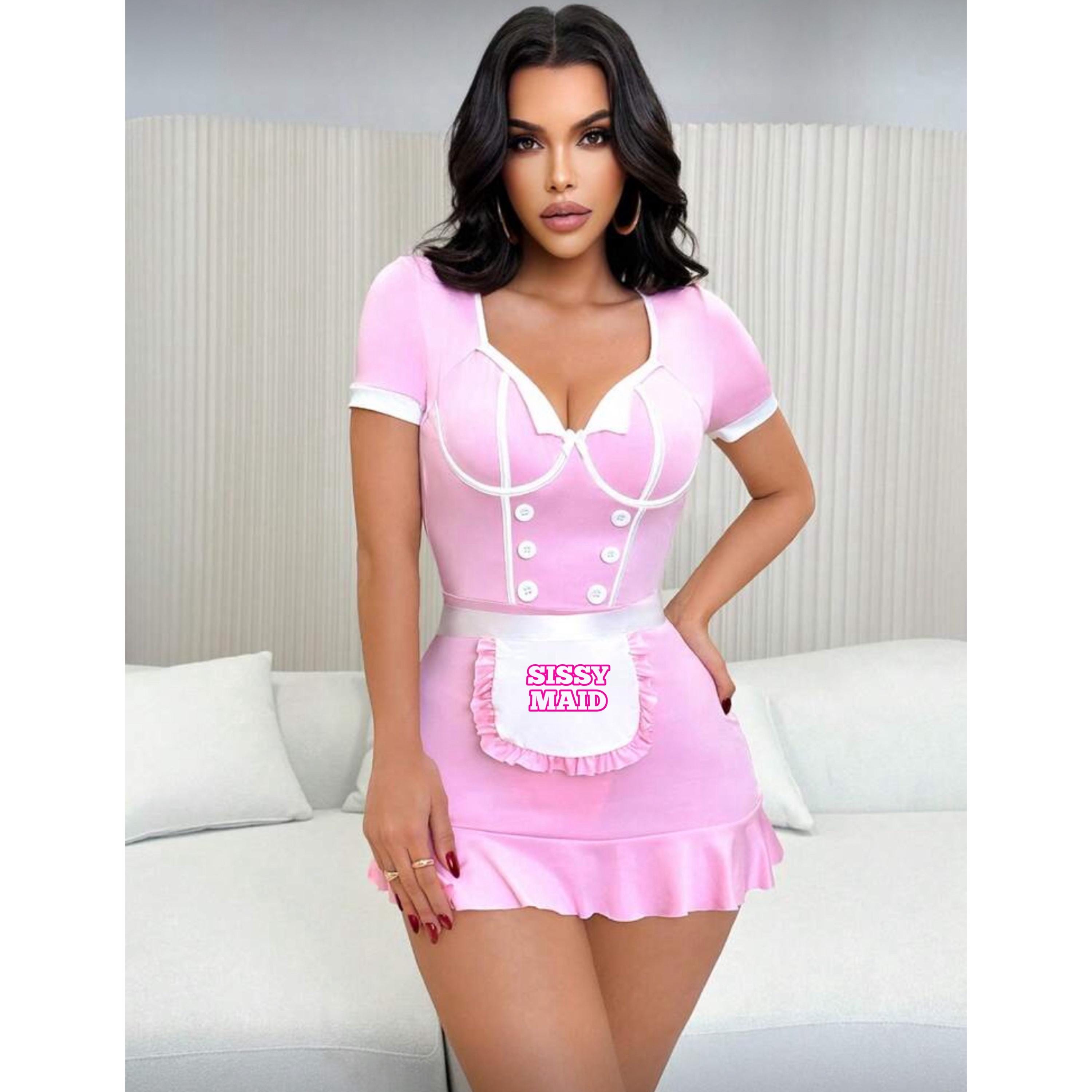 Sissy Frans Meid Uniform Cosplay Kostuum Voor Heren, Fancy Dress Schort Hoofdband Outfit Sissy Frans Meid Uniform Cosplay Kostuum Voor Heren, Fancy Dress Schort Hoofdband Outfit
