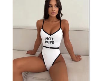 Hotwife Solid color fashionable one-piece Women's swimsuit.