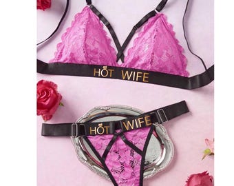 HotWife draadloze bh-set met driehoekige cups en elegante kanten patchwork lingerieset voor dames