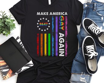 Retro Rainbow Pride Flag T-Shirt | Colorful LGBTQ+ Equality Tee