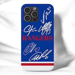 New York Rangers Style Any 4 Custom Autos Of Your Choice IPhone 11/12/13/14/15/16 Pro/Mini/Plus/Max Durable Case Slim Glossy Hockey NYR