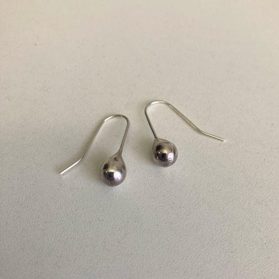 Vintage Silver Earrings, Solid Silver Teardrop Je… - image 3