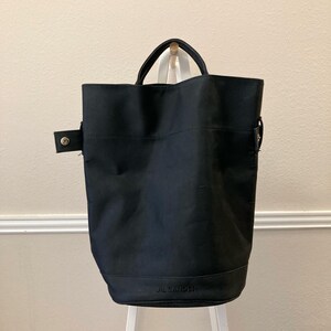 Vintage Tote, JIL SANDER Black Shoulder Handbag Convertible Bag, Authentic Designer Accessories