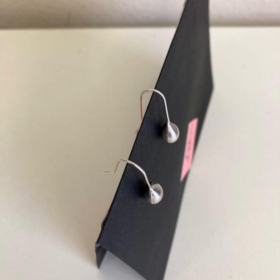 Vintage Silver Earrings, Solid Silver Teardrop Je… - image 4