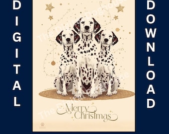 Dalmatian Christmas Print | Modern Festive Dog Art (Digital Download)