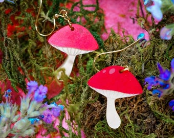 Acrylic Mushroom Earrings: Whimsical Toadstool Jewelry