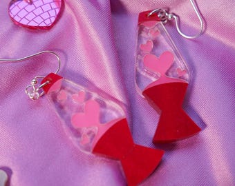 Heart Lava Lamp Valentine's Day Earrings