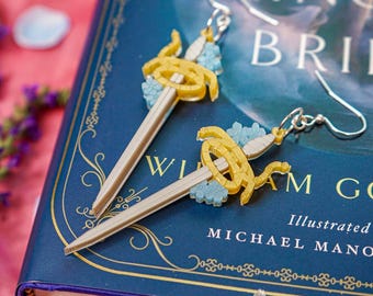 Inigo Sword Earrings: Princess Bride Acrylic Statement Jewelry