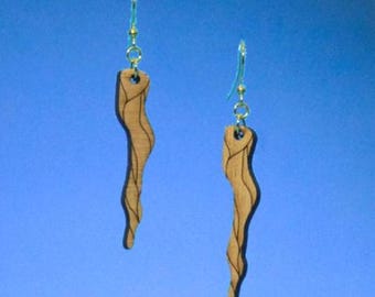 Mr. Pointy Earrings: Engraved Wooden Vampire Stake Earrings