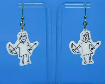 Buff Will Patrol Tonight- Vampire Slayer Earrings- Funny Earrings