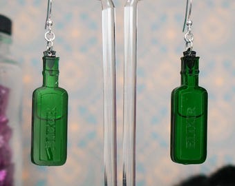 Wicked Green Elixir Liquid Filled Acrylic Earrings