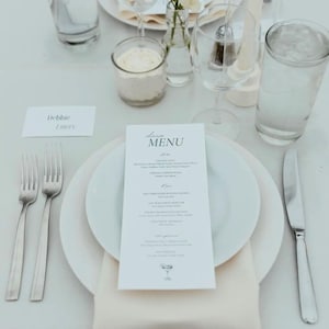Modern Wedding Menu Template, Digital Wedding Menu Card, Canva Menu Template, Dinner Menu Cards, Minimal Chic Wedding Menu