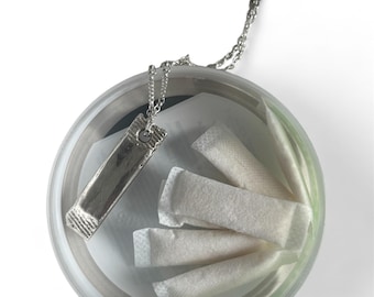 Handmade Recycled Sterling Silber Snus Anhänger Halskette