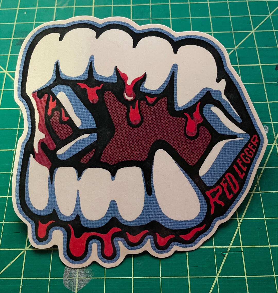 Vampire Teeth Sticker Etsy