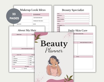 Skincare Planner Beauty Routine Planner Printable Skin Care Planner Glow Up Planner Beauty Journal Makeup Tracker Skincare Journal