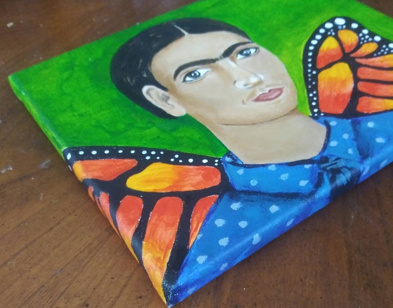 Soy Quien Soy Acrylic painting of Frida Kahlo.