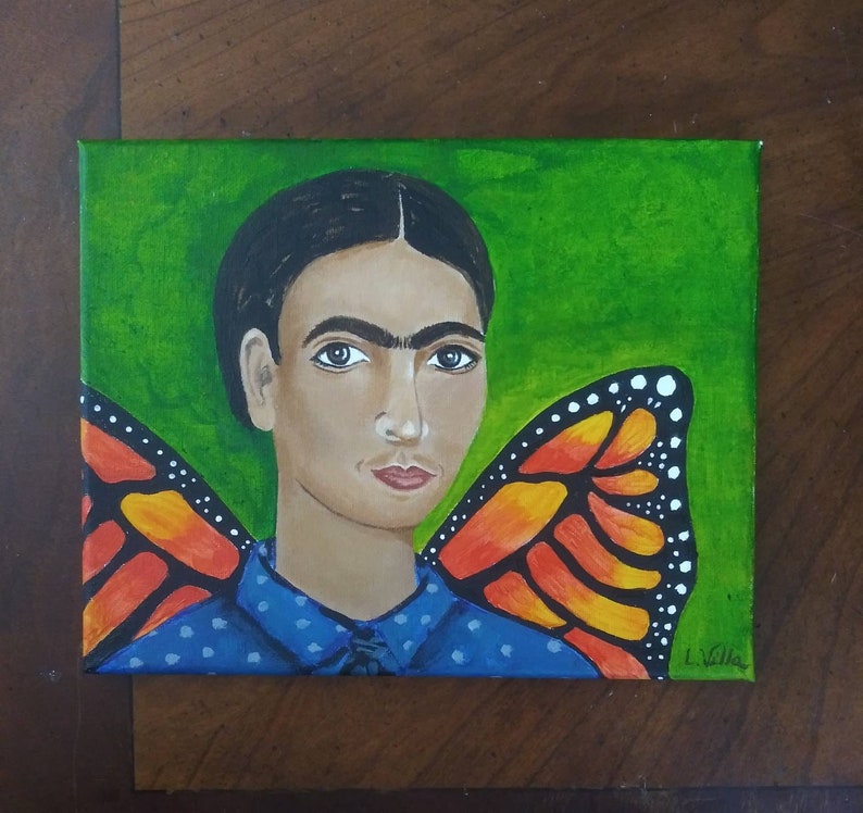 Soy Quien Soy Acrylic painting of Frida Kahlo.