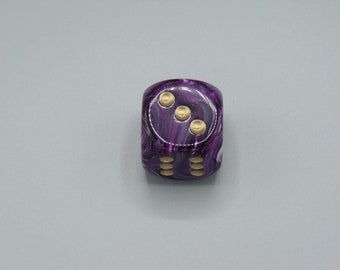 30mm Vortex Purple D6 Die with Gold Pips (Single)