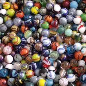 50 Mixed Target Marbles 5/8" (16mm) diameter - FREE SHIPPING