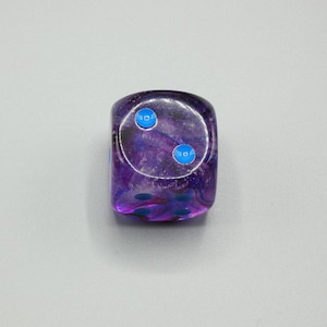 30mm Dice Nebula Nocturnal with Blue Pips Luminary