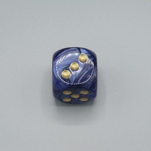 30mm Dice Scarab Royal Blue with Gold Pips