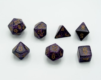 Polyhedral 7 die set - Speckled Hurricane