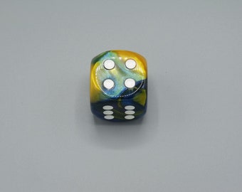 30mm Dice Gemini  Masquerade Yellow with White Pips