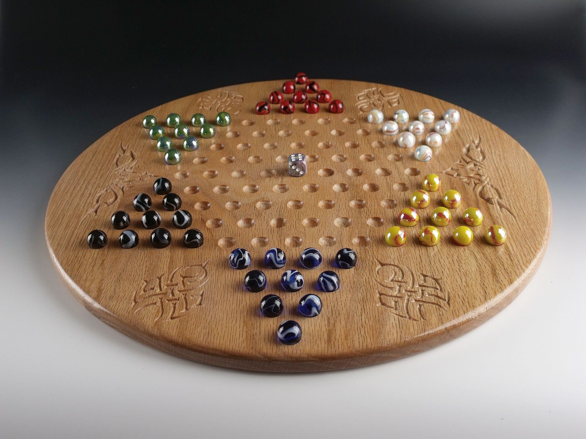 Deluxe Target Marble Chinese Checkers in Oak Etsy