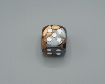 30mm Dice Gemini Copper-Steel with White Pips