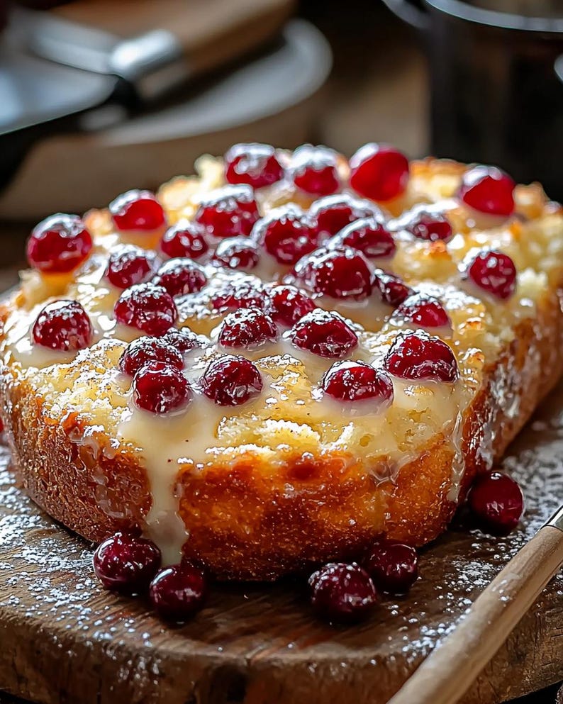 BEST RECIPE for Homemade Cranberry Bread Loaf Cake With Vanilla Glaze ...