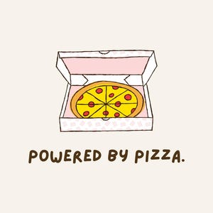 Powered by Pizza Wall Art | Funny Kitchen Quote | Pizza Lover Digital Print | Foodie Poster | Printable Kitchen Decor Download