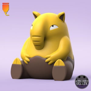 Porte-clés Drowzee imprimé en 3D • Breloque Pokémon de type Psy • Accessoire d'anime original • Cadeau amusant pour les fans et les collectionneurs de Pokémon