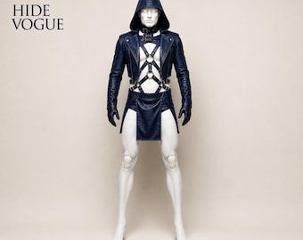 Shadow Reaver Hooded Leather Costume – Dark Fantasy Assassin Harness Outfit