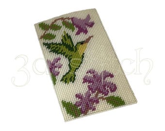 Glasses Case with Bird Plastic Canvas Cross Stitch Pattern PDF DIY Crafts Children Project Embroidery Easy Phone Case Crafter Eyeglass Shell