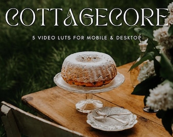 Cottagecore – 5 Warm & Dreamy LUTs for Video | Soft Vintage Color Grading for Reels, YouTube, Mobile | Romantic Nature Tones | Vera Presets