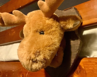 Faux Moose Taxidermy Mount || 9x9 Weirdcore Decor Plush Head