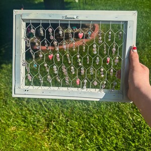 Pink heart themed framed sun catcher