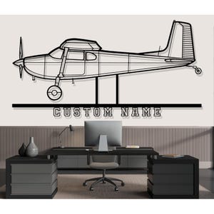 Cessna 180F Skywagon Airplane Silhouette Metal Wall Art, Custom Metal Wall Decor,Custom Plane Silhouette Wall Art, Pilot Gifts
